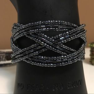 Beaded cuff bracelet